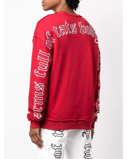 Haculla Red Logo-Print Jumper for men