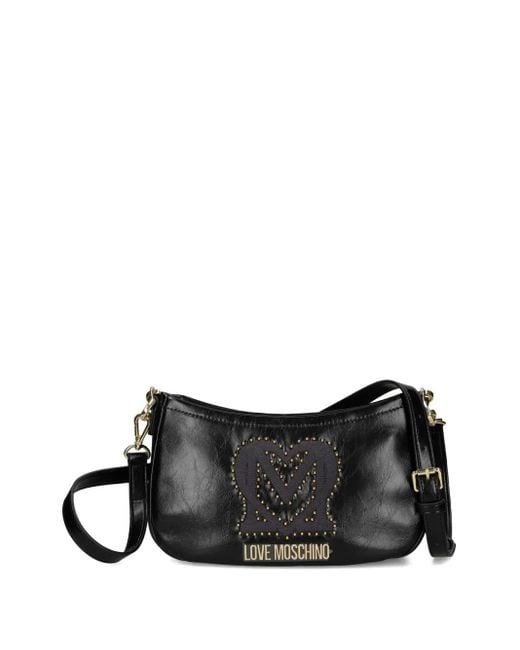 Love Moschino Schoudertas Met Logoplakkaat En Studs in het Black