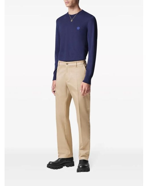 Versace Natural Tapered-Leg Chino Trousers for men