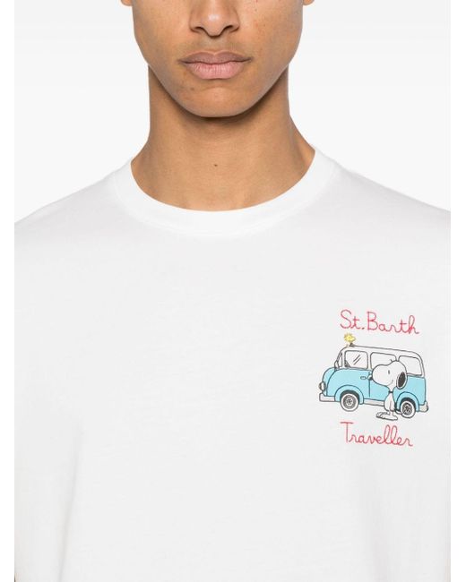 Mc2 Saint Barth White X Peanutstm Snoopy Van-print T-shirt for men
