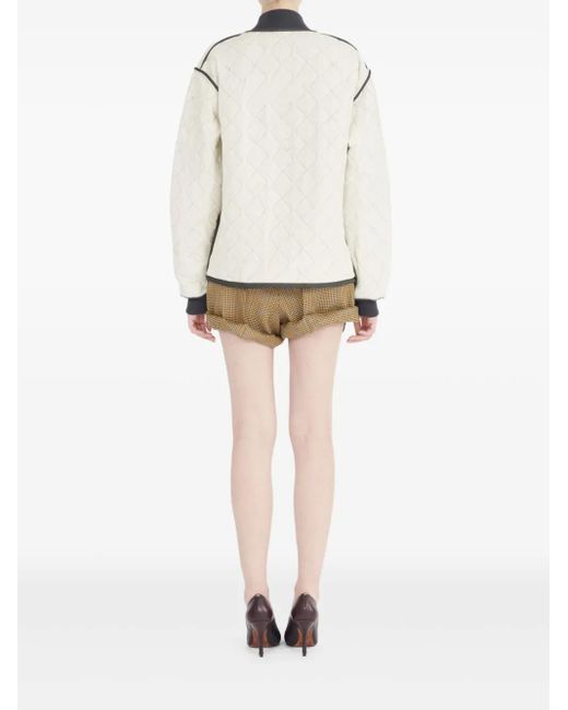 Maison Margiela White Quilted Bomber Jacket