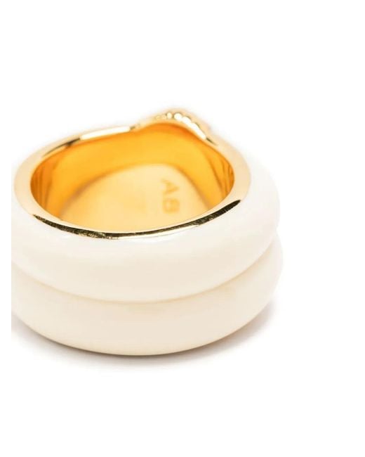 Aurelie Bidermann Metallic Katt Double-Layer Ring
