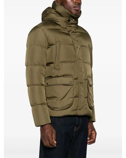 Herno Green Hooded Puffer Jacket for men