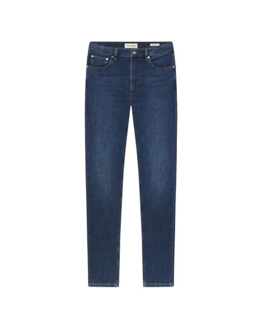 FRAME Blue Modern Straight Five-Pocket Denim Jeans for men