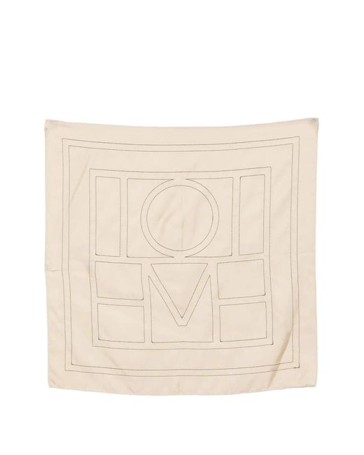 Totême Natural Logo-Embroidered Scarf