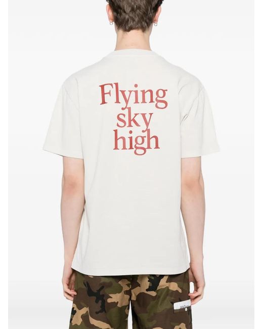 Melt White Graphic-Print T-Shirt for men