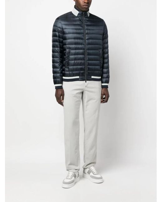 Herno Blue Zip-Up Padded Down Jacket for men