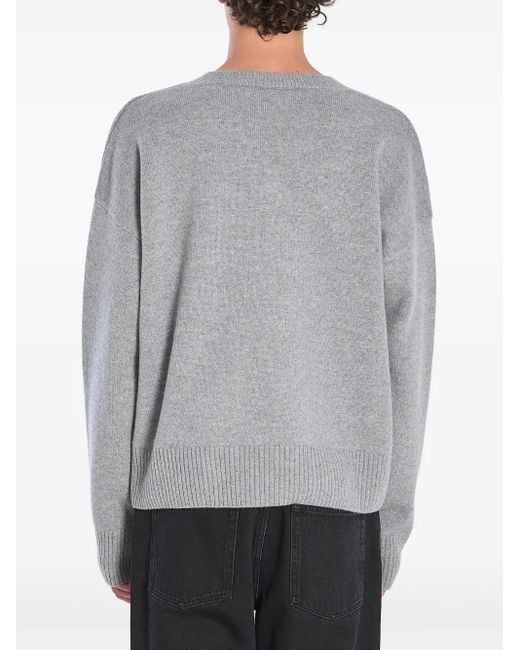 V-Neck Knitwear AMI de hombre de color Gray
