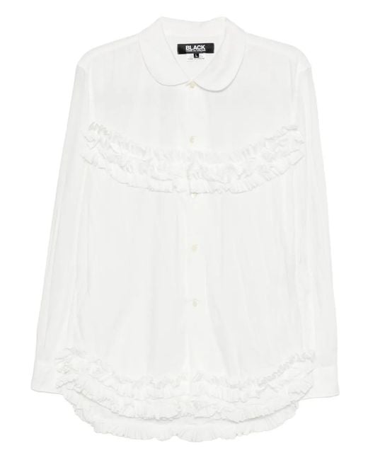 COMME DES GARÇON BLACK White Hemd mit Rüschen