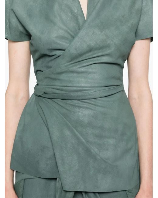 Top con cuello alto Rick Owens de color Green