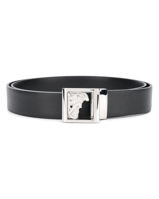 Versace Half Medusa Head Belt in Black for Men | Lyst