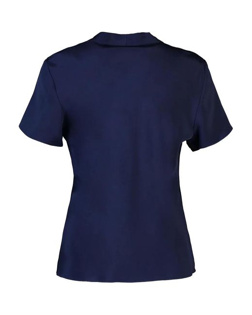 Peter Cohen Blue V-Neck Short-Sleeve Top