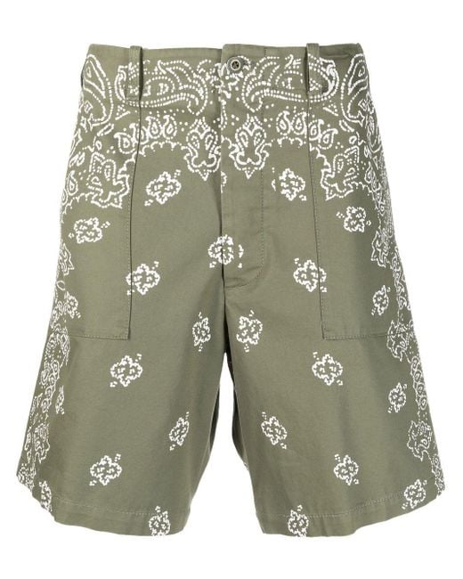 Amiri Cotton Jacquard-pattern Bermuda Shorts in Green for Men | Lyst