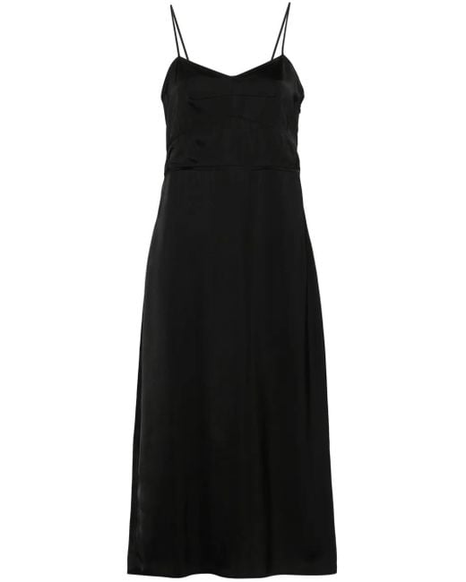 Fabiana Filippi Black Satin Slip Dress