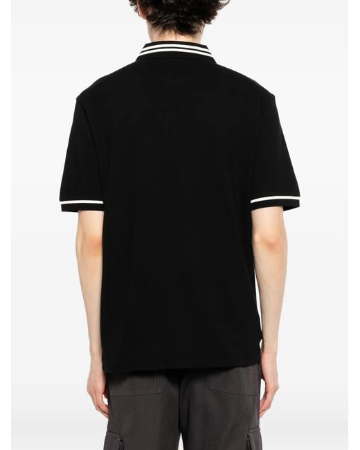 SPORT b. by agnès b. Black Logo-Badge Polo Shirt for men