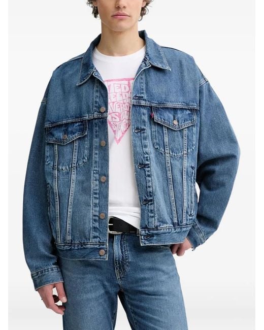 Levi's Blue Trucker Button-Fastening Denim Jacket for men