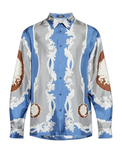 Versace Overhemd Met Medusa Cameo-Print in het Blue voor heren