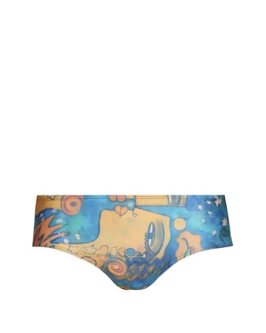 Donde Esteban Blue Printed Bikini Bottom