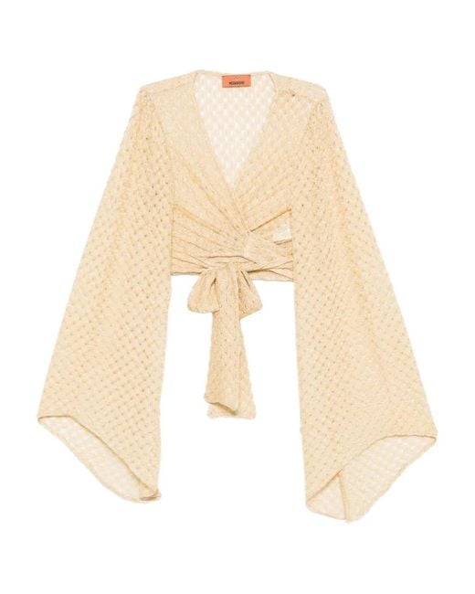Missoni Natural Tie-Front Crop Top