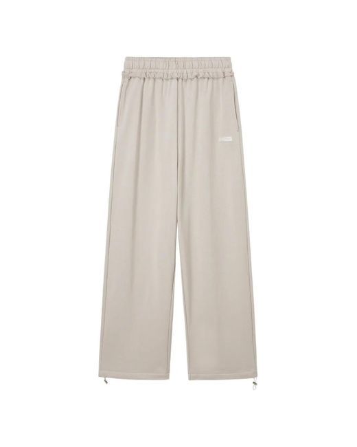 Mini Cream White Drawstring Wide-Leg Trousers