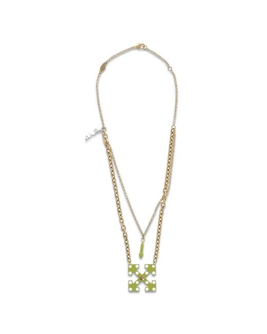 Off-White c/o Virgil Abloh White Arrows Double Chain Necklace