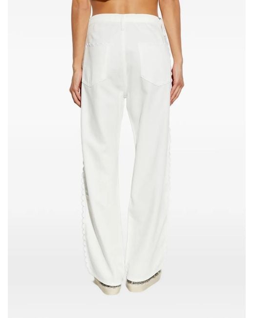 Rag & Bone White Scallop-Trim Drawstring Jeans