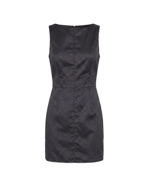 Elisabetta Franchi Blue Taffeta Mini Dress With Fish Scale Pattern