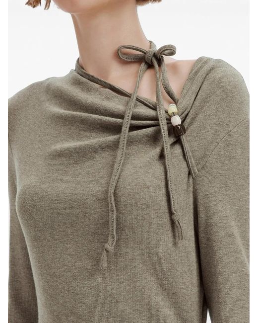 B+ AB Natural Beaded Ruched Top
