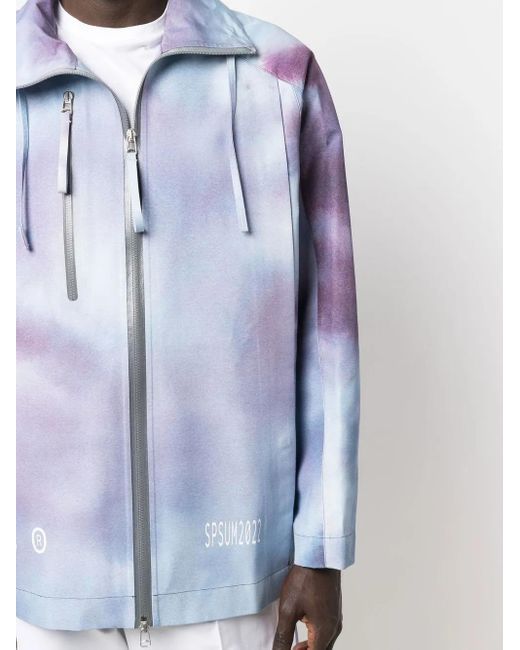 OAMC Blue Tie-Dye Zip-Up Lightweight Jacket for men