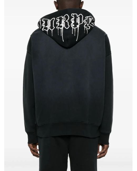 Purple Brand Black Logo-Print Hoodie for men