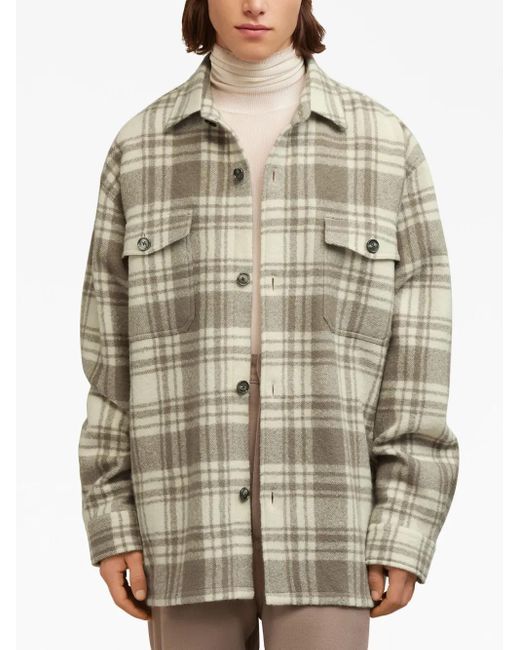 AMI Maxi Geruit Shirtjack in het Gray