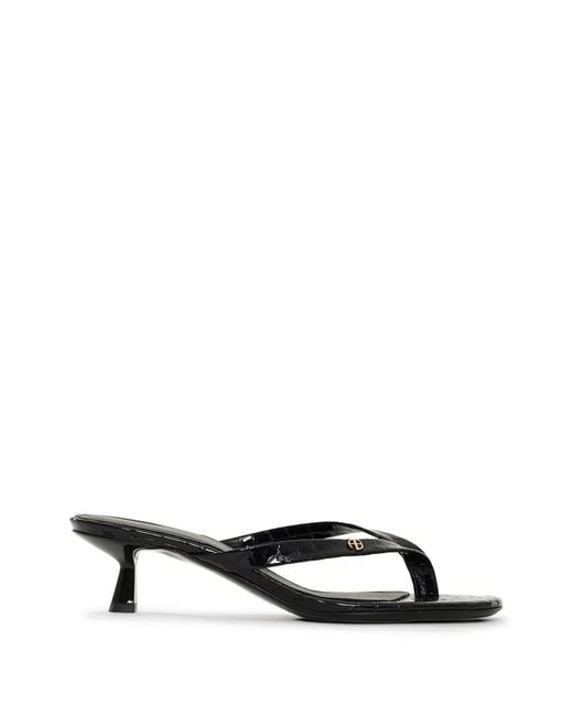 Anine Bing White Noelle Croc-Embossed Heeled Sandals