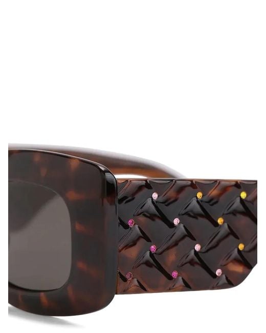Kurt Geiger Gray Crystal-Embellished Tortoiseshell-Effect Sunglasses