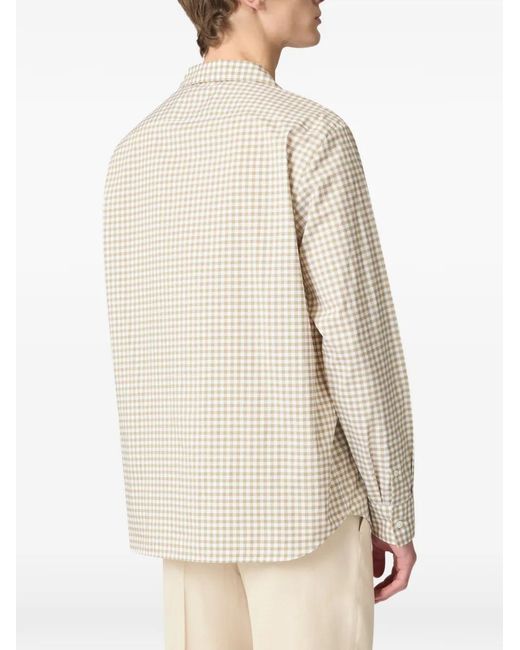 Lardini White Check-Pattern Cotton Shirt for men