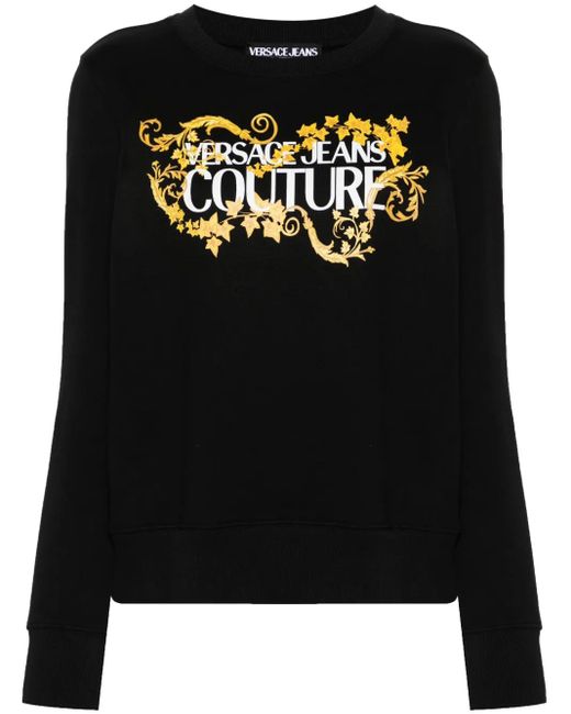 Versace Jeans Couture Black Barocco Logo-Print Sweatshirt