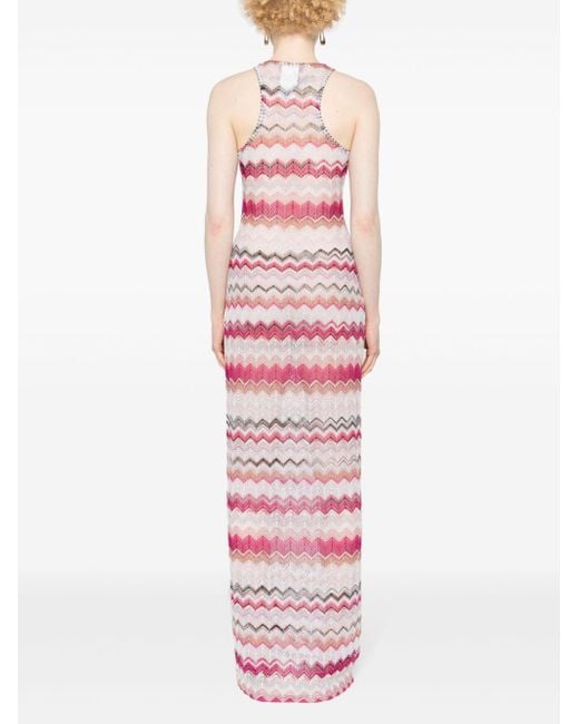 Missoni Pink Zigzag Pattern Long Cover Up