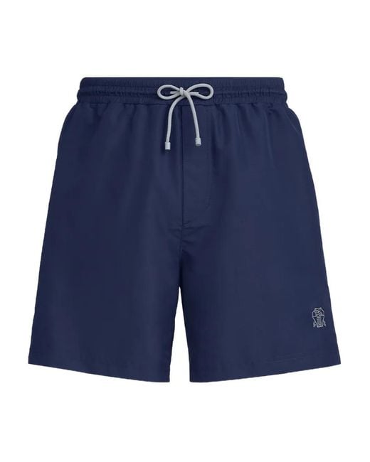 Brunello Cucinelli Blue Swim Shorts for men