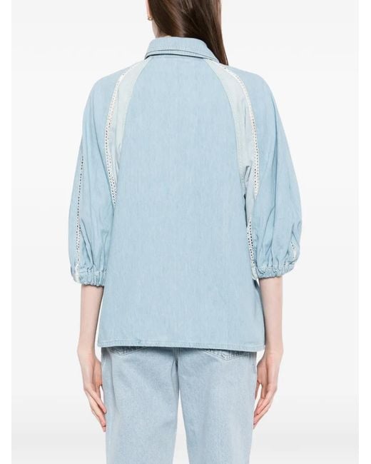 Farm Rio Blue Bicolor Shirt