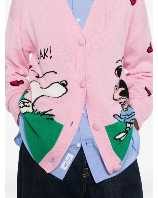 Mc2 Saint Barth Pink Cardigan mit Jacquardmuster