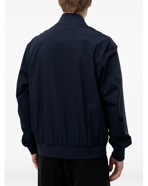 Boss Blue Logo-Patch Bomber Jacket for men