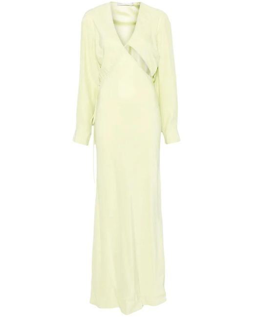 Christopher Esber Zijden Maxi-Dress Met Gekruist Detail in het Yellow