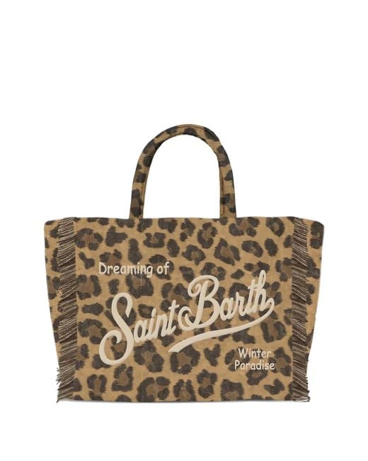 Mc2 Saint Barth Metallic Leopard-Print Tote Bag