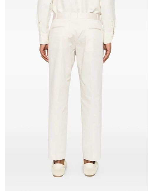 Germano 1952 White Pleated Trousers for men