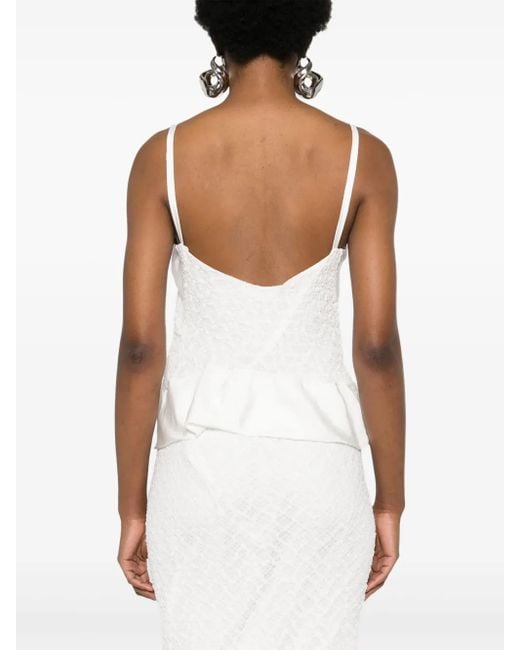 Jil Sander White Openwork-Detail Tank Top