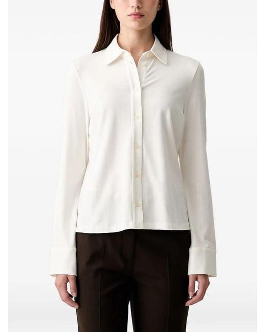 Marc O' Polo White Long-Sleeved Button-Up Shirt
