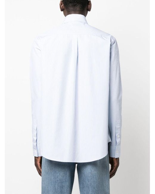 Bottega Veneta White Pinstripe Shirt - Men's - Cotton for men