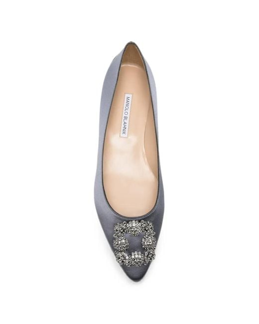 Manolo Blahnik Multicolor Ballerines À Ornements En Cristal