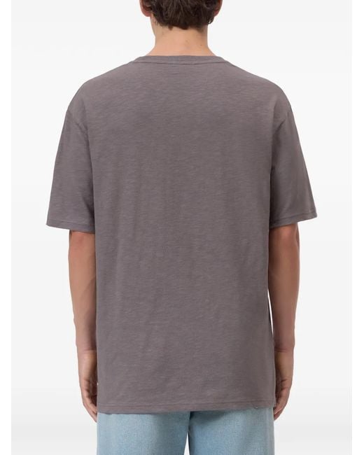 Closed Gray Logo-Embroidered T-Shirt for men