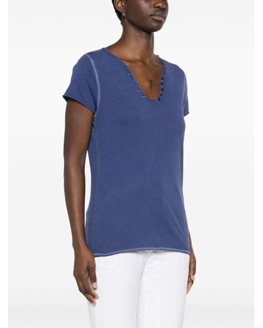 Zadig & Voltaire Blue Tunisien Organic Cotton T-shirt