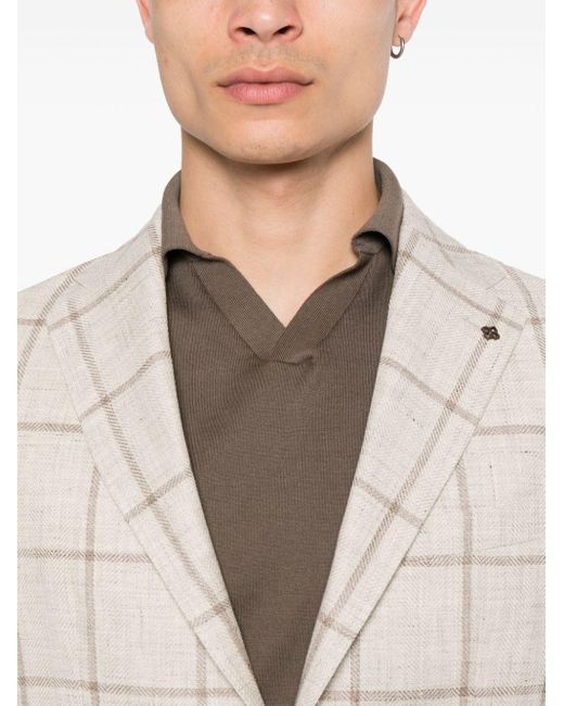 Tagliatore Natural Check-pattern Blazer for men